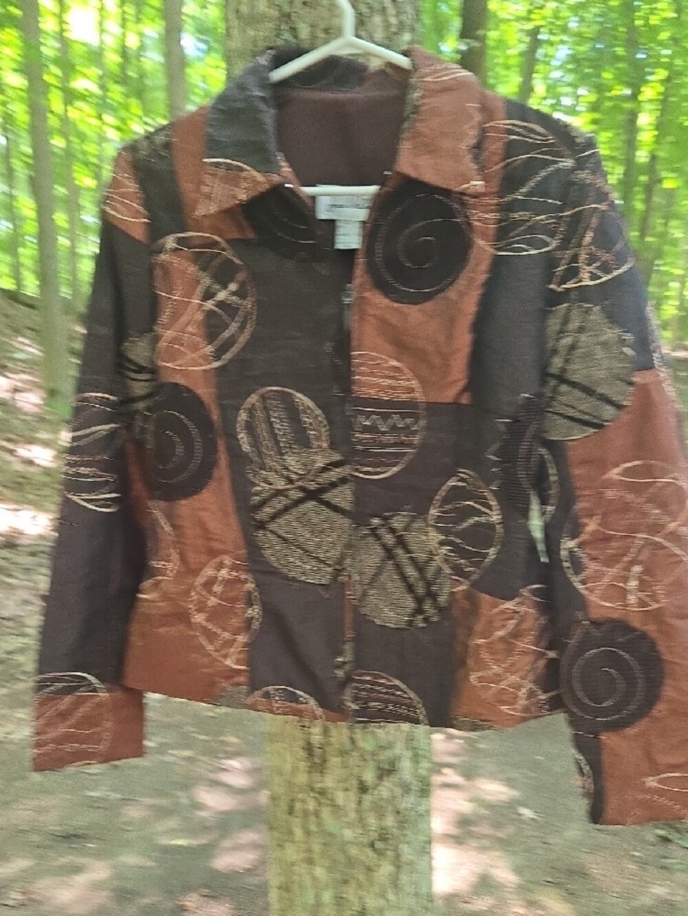 Joseph Ribkoff Brown and Copper Patterned Blazer Sz 8 - Picture 9 of 9